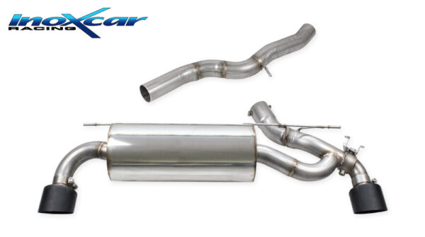 INOX CAR -  TERMINALE SILENZIATO CON USCITA DIAM. 114 RACING BLACK CERAMIC DX+SX + VALVOLA CON MONTAGGIO MOTORINO ELETTRICO DI SERIE TOYOTA SUPRA MK5 GR 2.0 Turbo (258cv) 2020