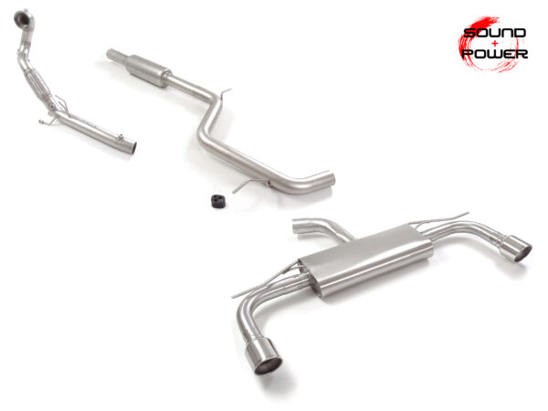 RAGAZZON - DOWNPIPE SKAT + ELIMINAZIONE FILTRO OPF/GPF + CENTRALE SILENZIATO + TERMINALE - VOLKSWAGEN GOLF Mk8 – 2.0GTi (180kW) 76mm 2020>2024